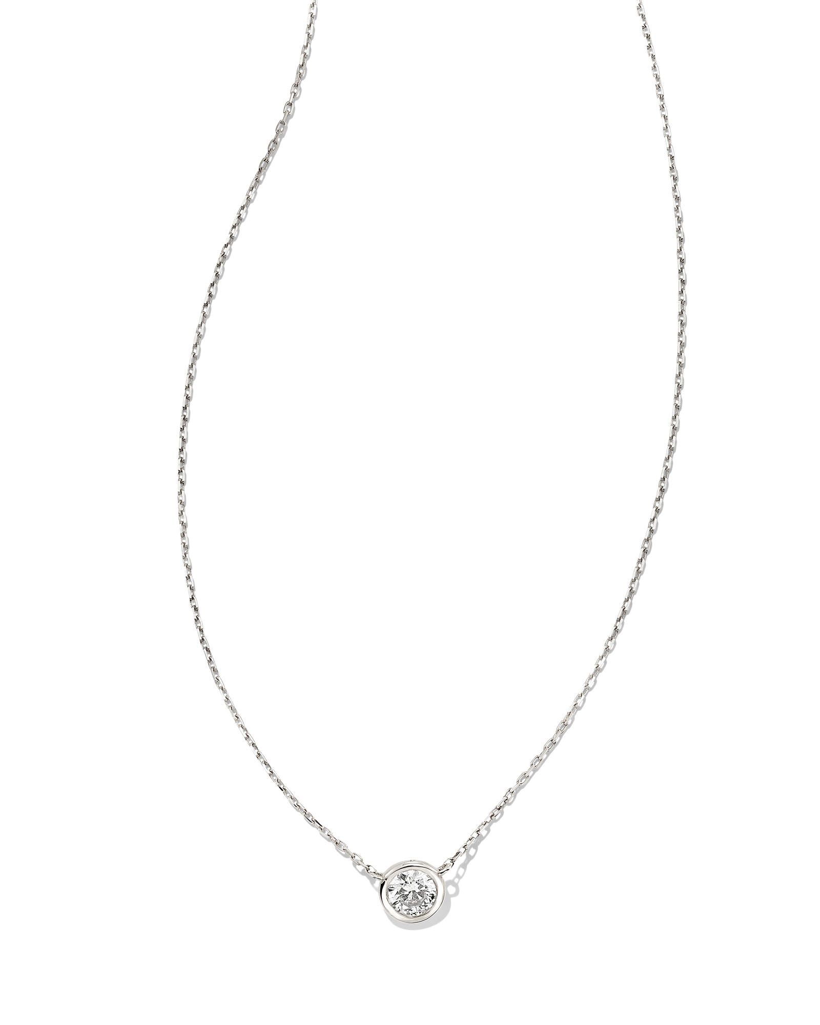 Audrey 14k White Gold Pendant Necklace in White Diamond, .25ct | Kendra ...