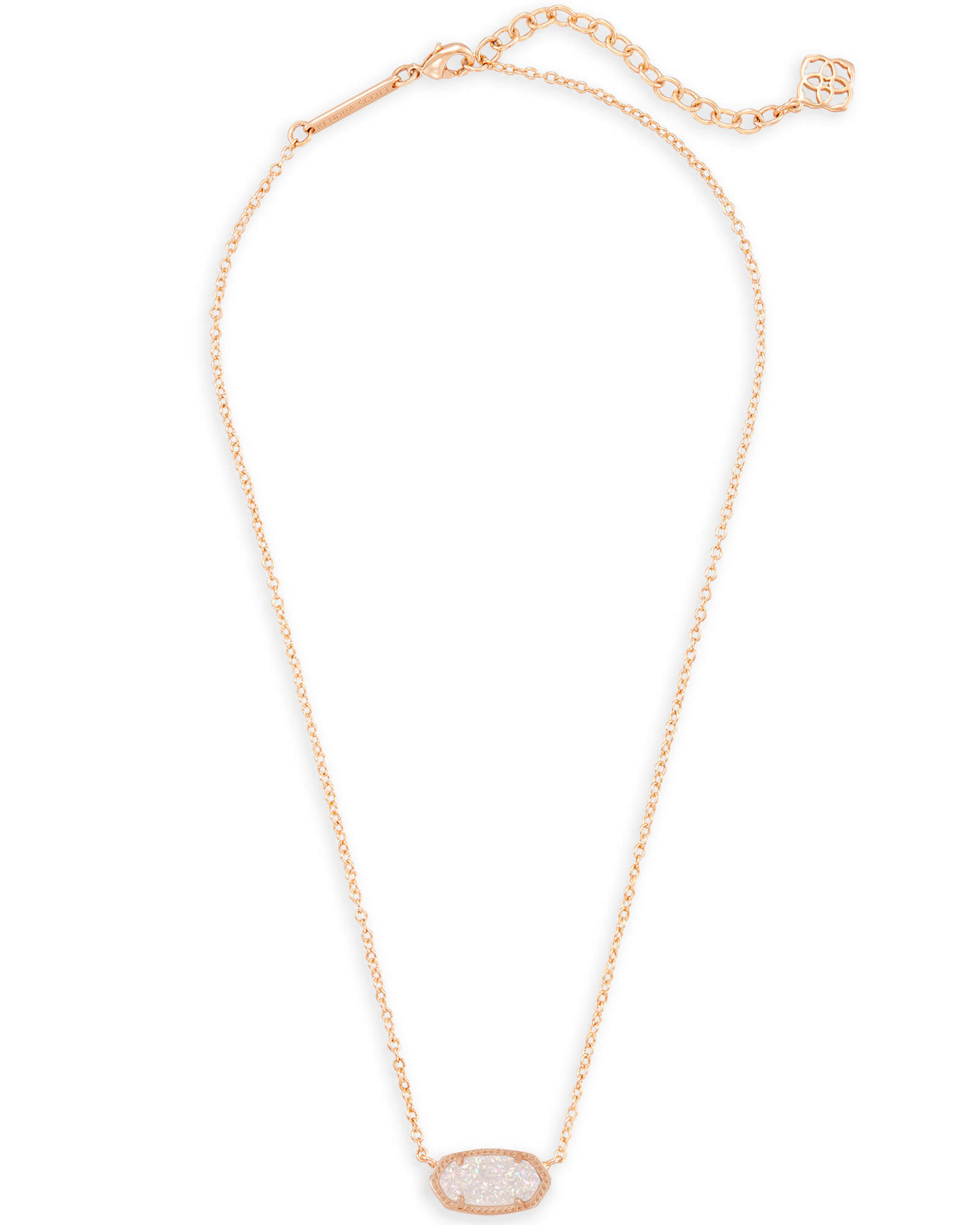 Elisa Rose Gold Pendant Necklace in Drusy | Kendra Scott