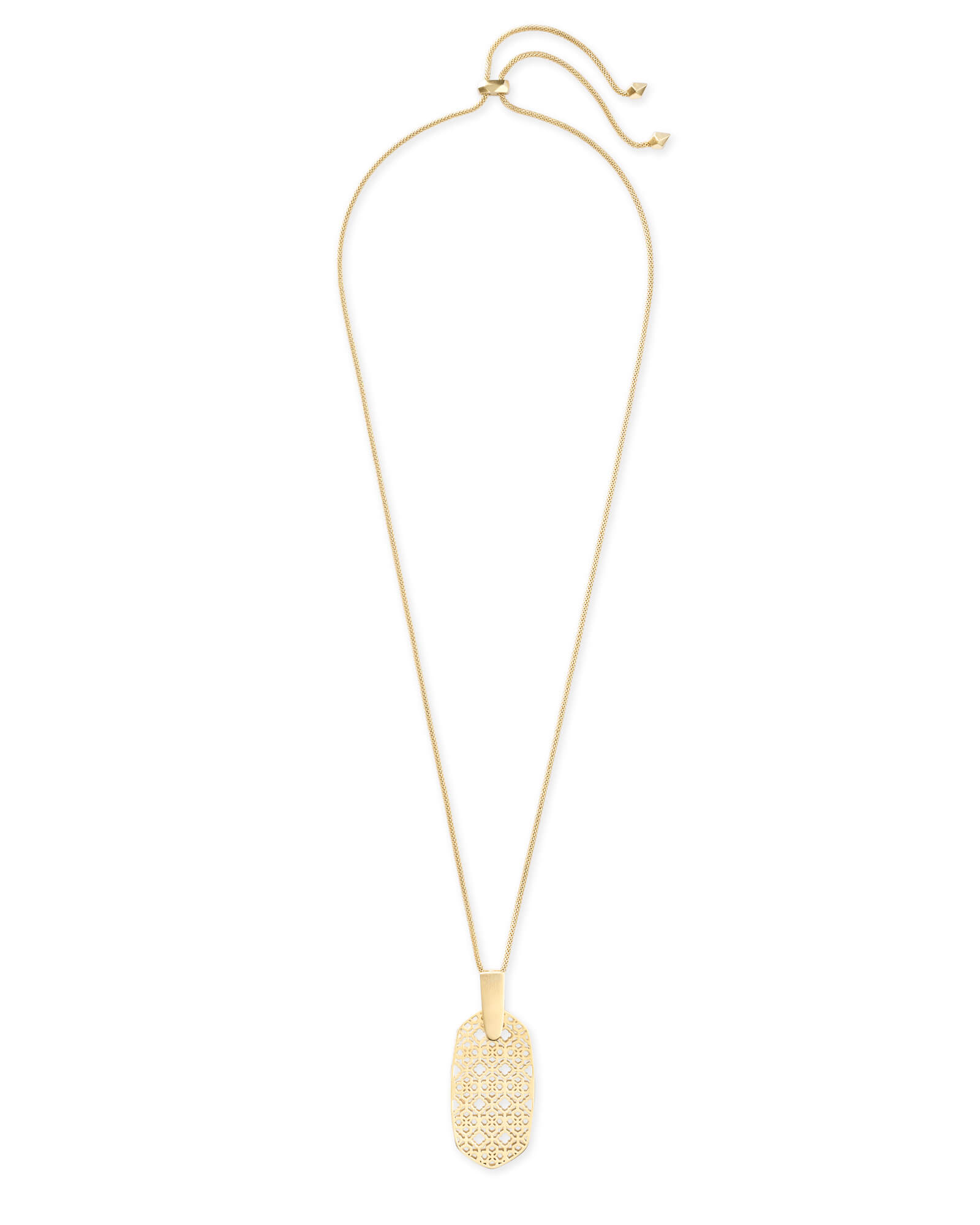 Inez Gold Long Pendant Necklace in Gold Filigree | Kendra Scott