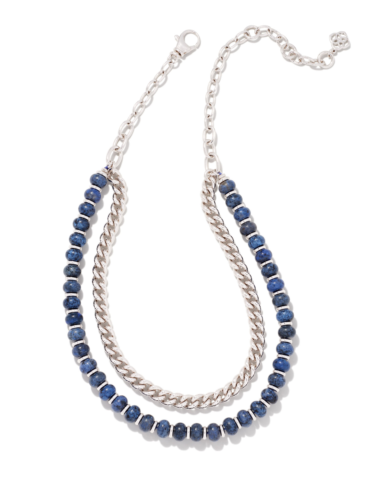 Rebecca Silver Multi Strand Necklace in Blue Dumortierite | Kendra Scott
