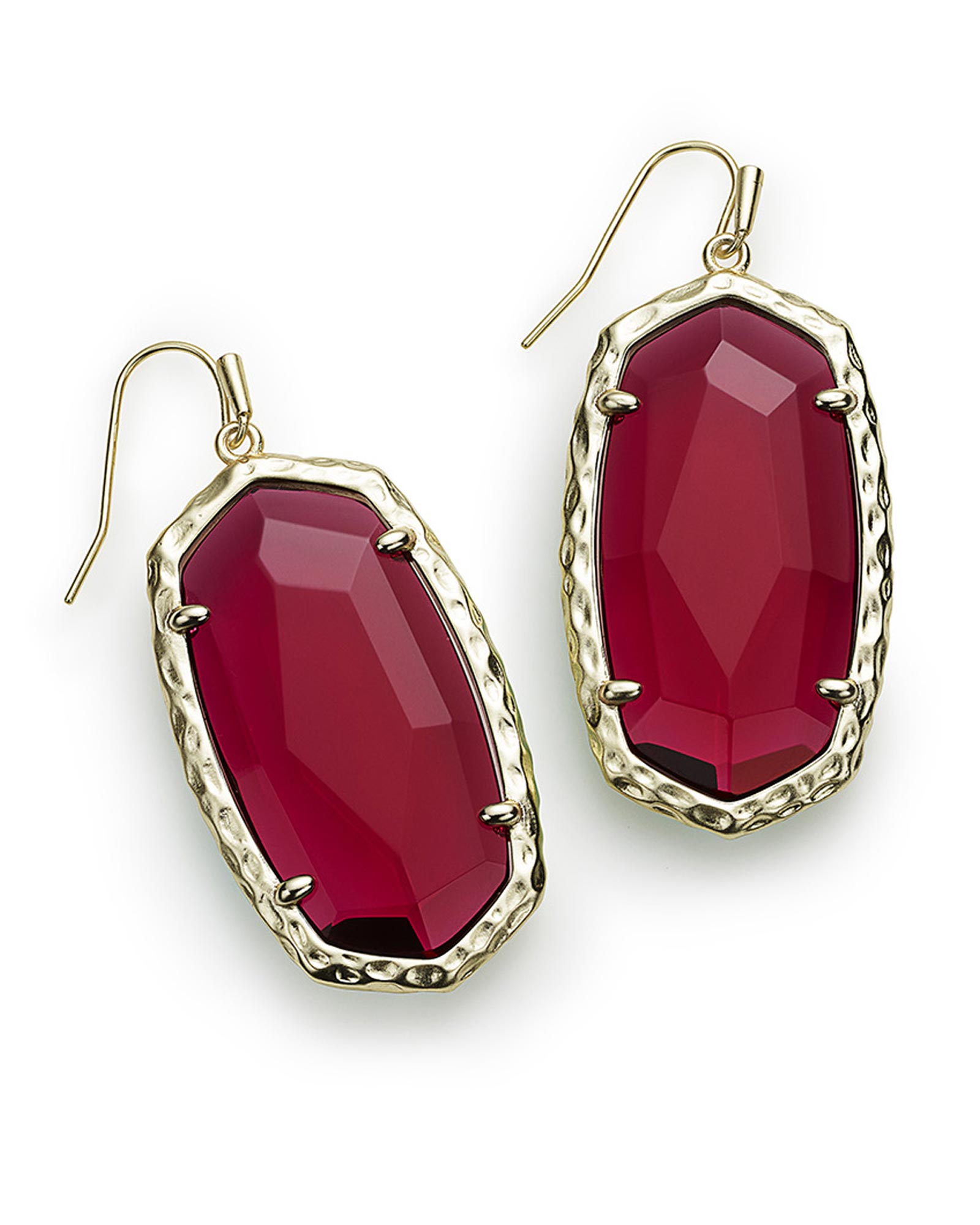 Ella Gold Drop Earrings in Berry Glass | Kendra Scott