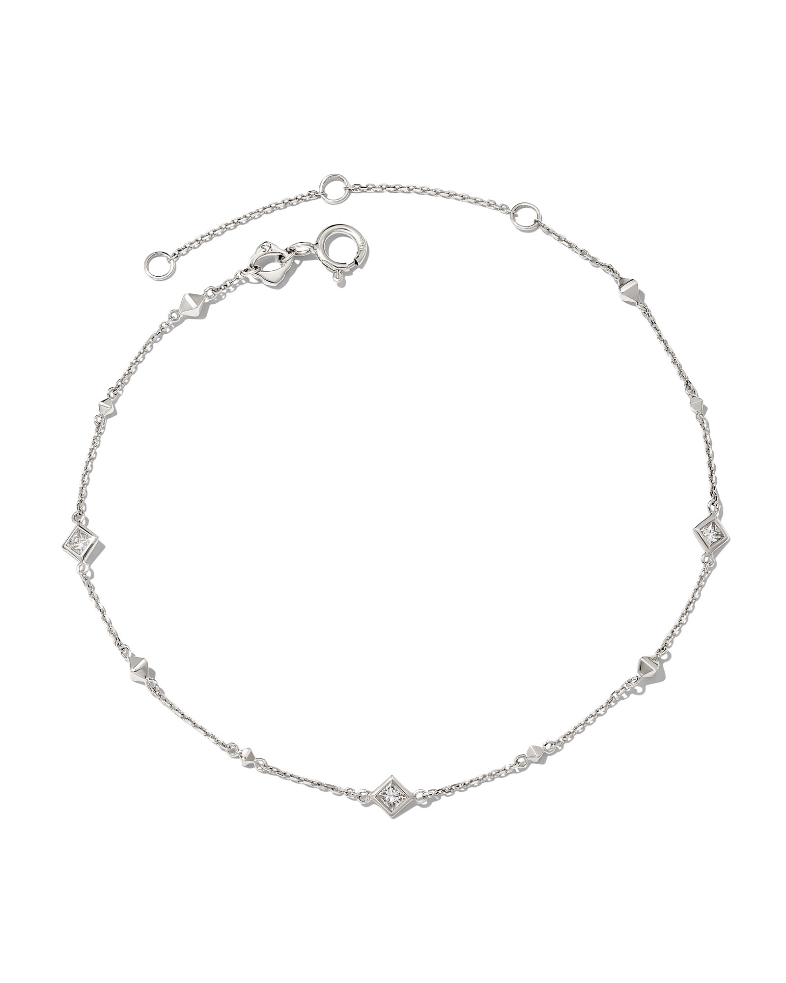 Michelle 14k White Gold Delicate Bracelet in White Diamond | Kendra Scott