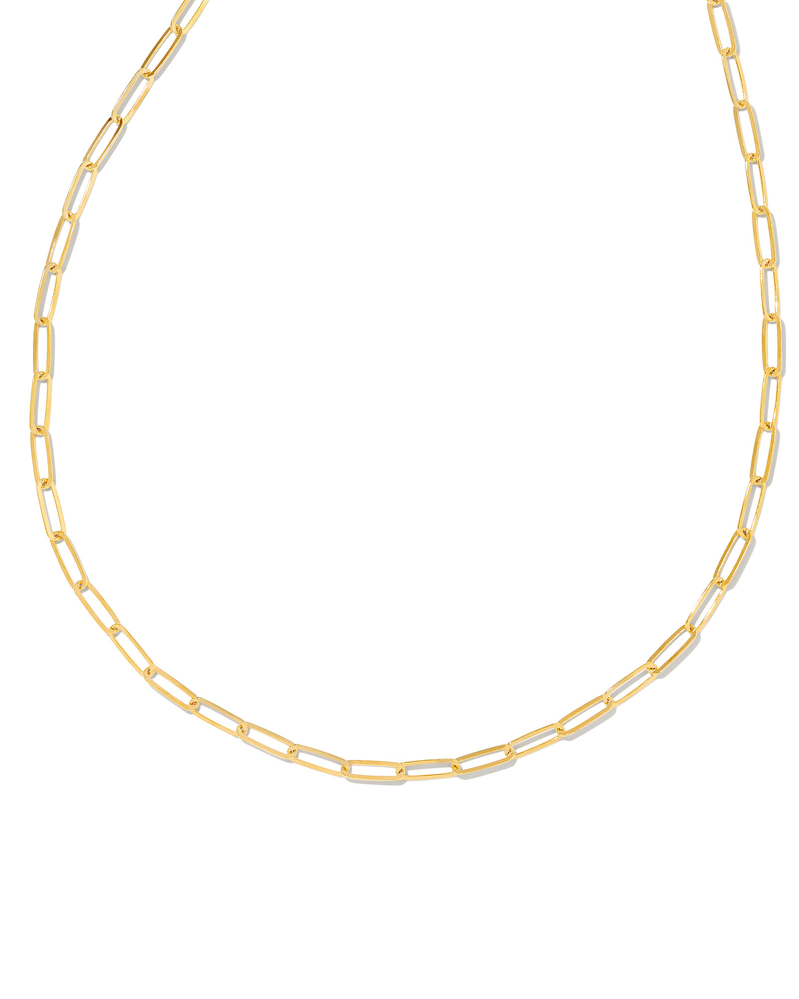 Mini Paperclip Chain Necklace Adjustable 46cm/18' in 18k Gold Vermeil on  Sterling Silver