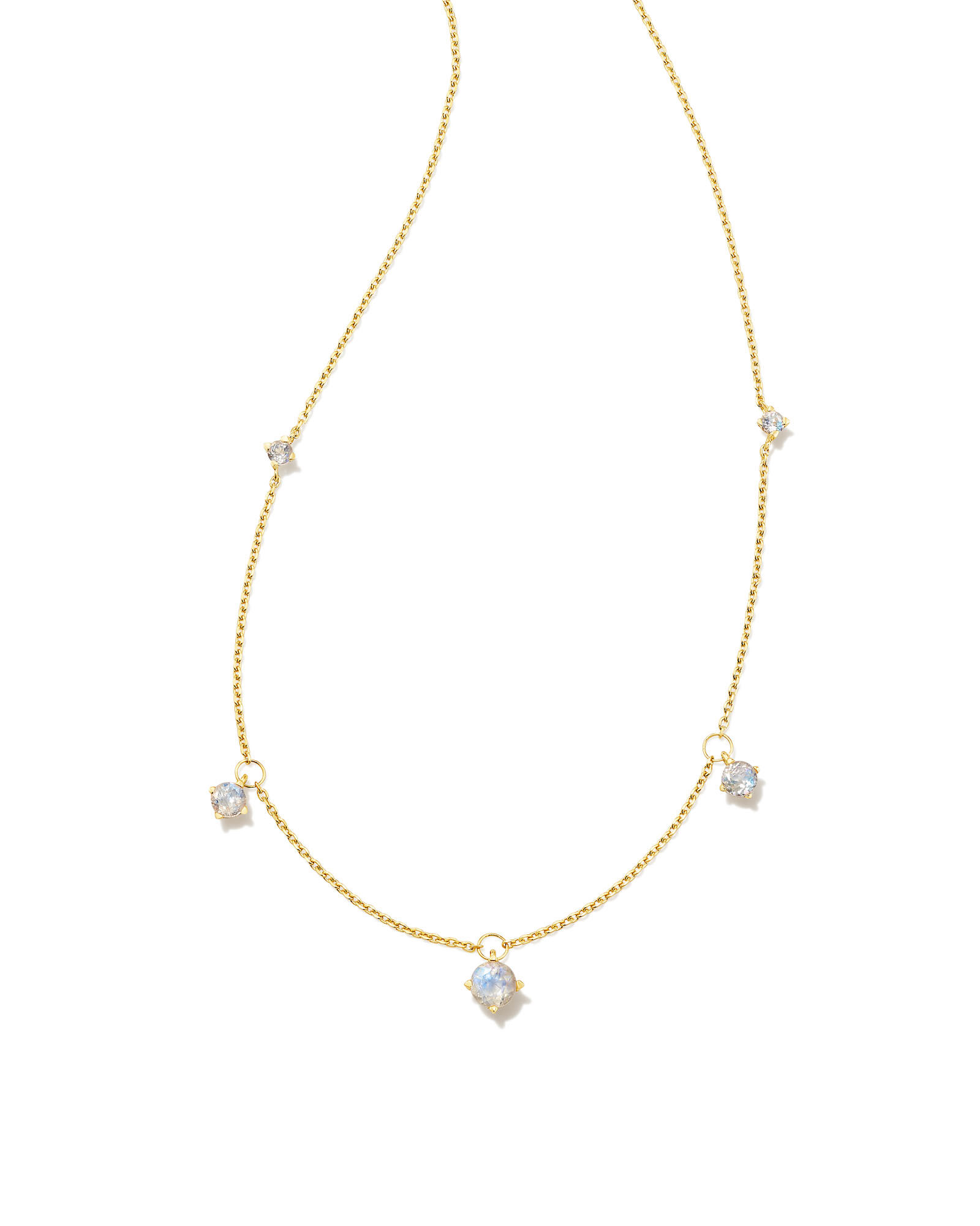 Blakely 18k Gold Vermeil Strand Necklace in Rainbow Moonstone | Kendra ...