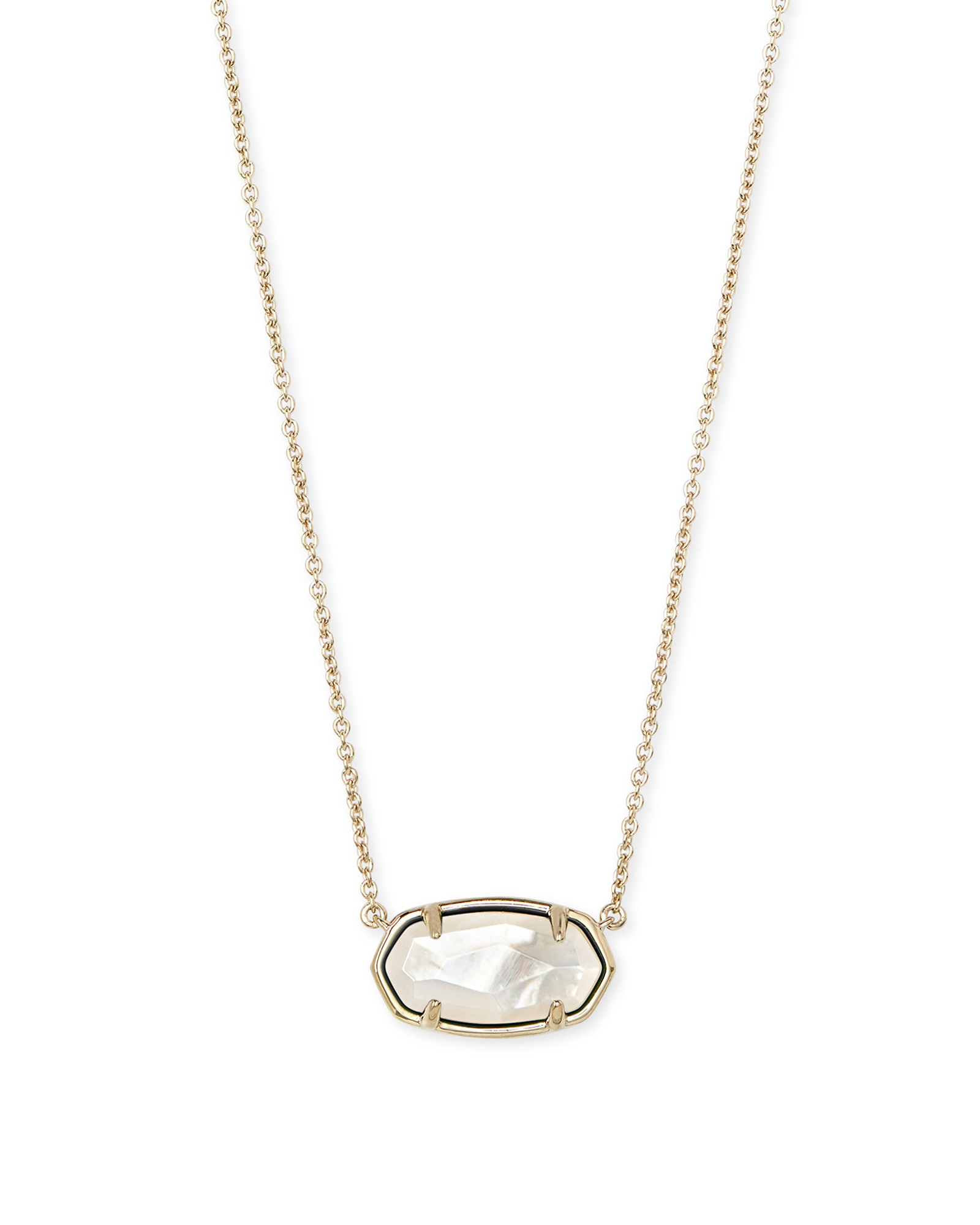 Elisa 18k Gold Vermeil Pendant Necklace in Ivory Mother-of-Pearl