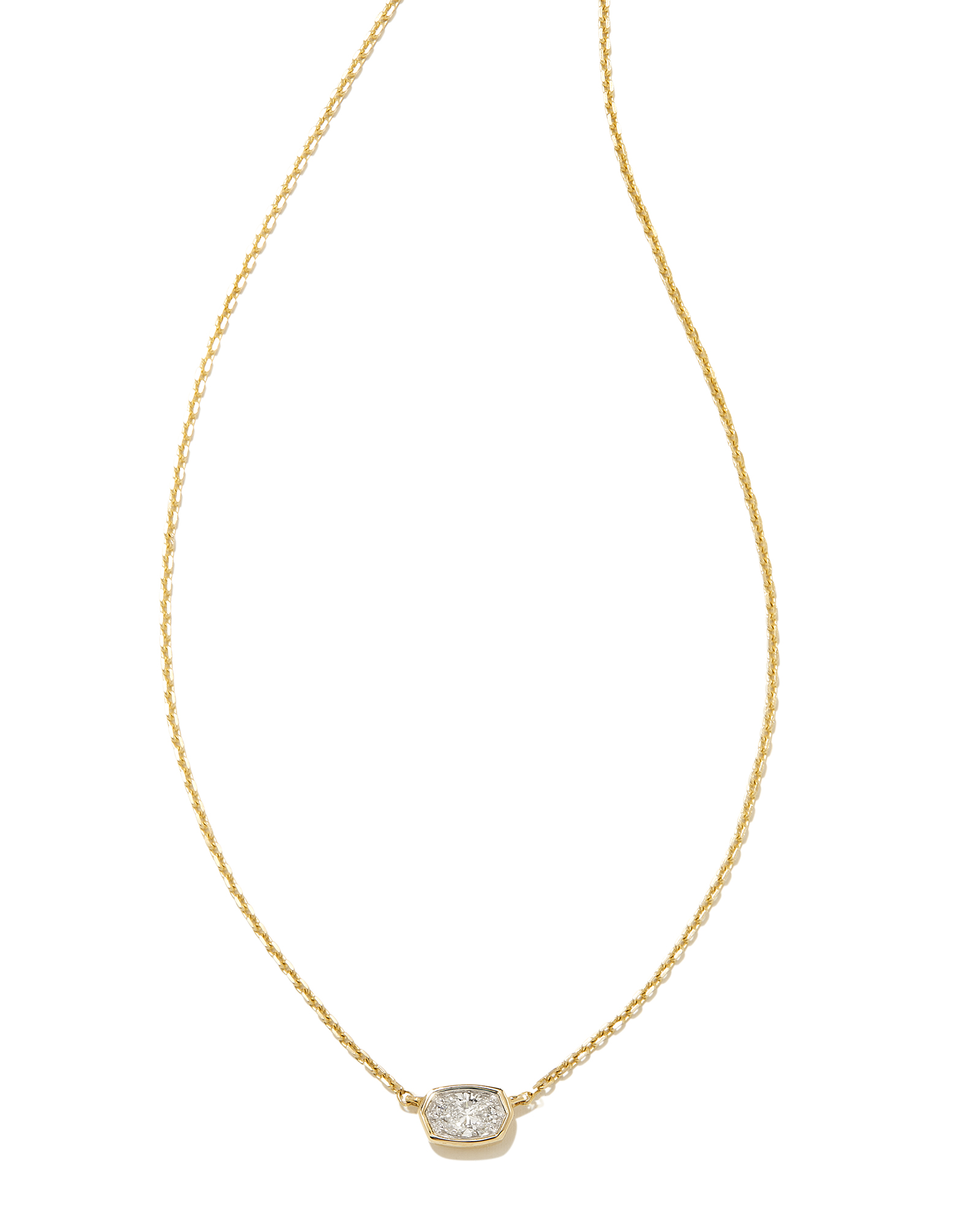 Audrey 14k Yellow Gold Strand Necklace in White Diamond | Kendra Scott