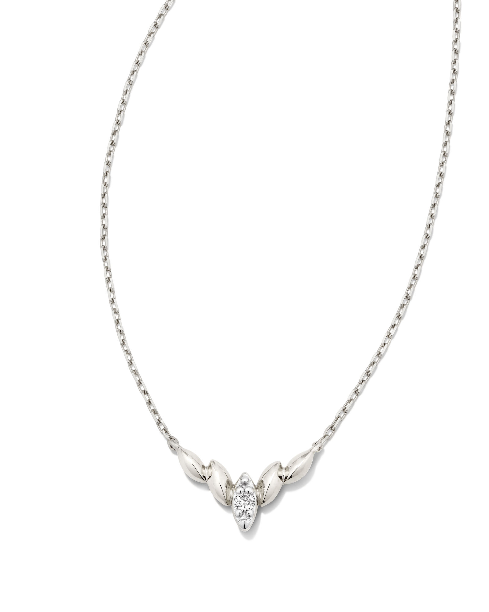 Tyler 14k White Gold Pendant Necklace in White Diamond | Kendra Scott