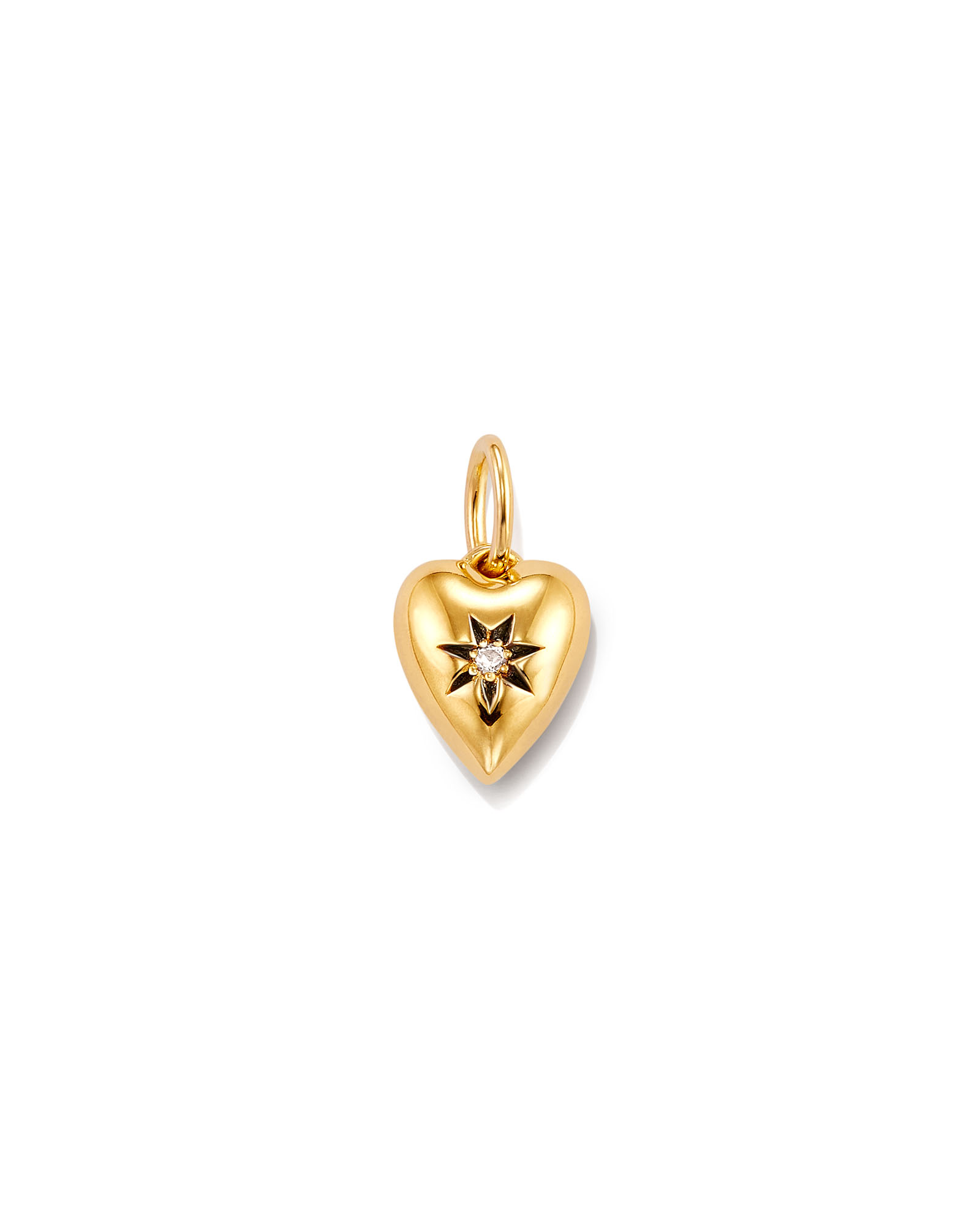 Heart 18k Yellow Gold Vermeil Charm in White Sapphire | Kendra Scott