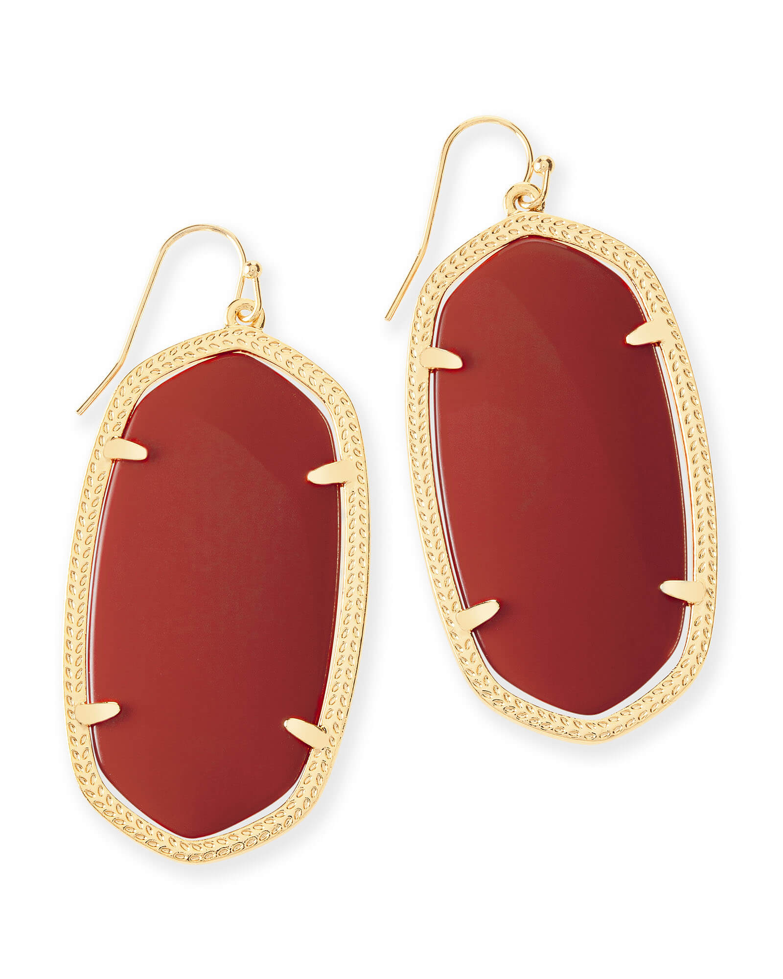 Danielle Gold Statement Earrings in Dark Red | Kendra Scott