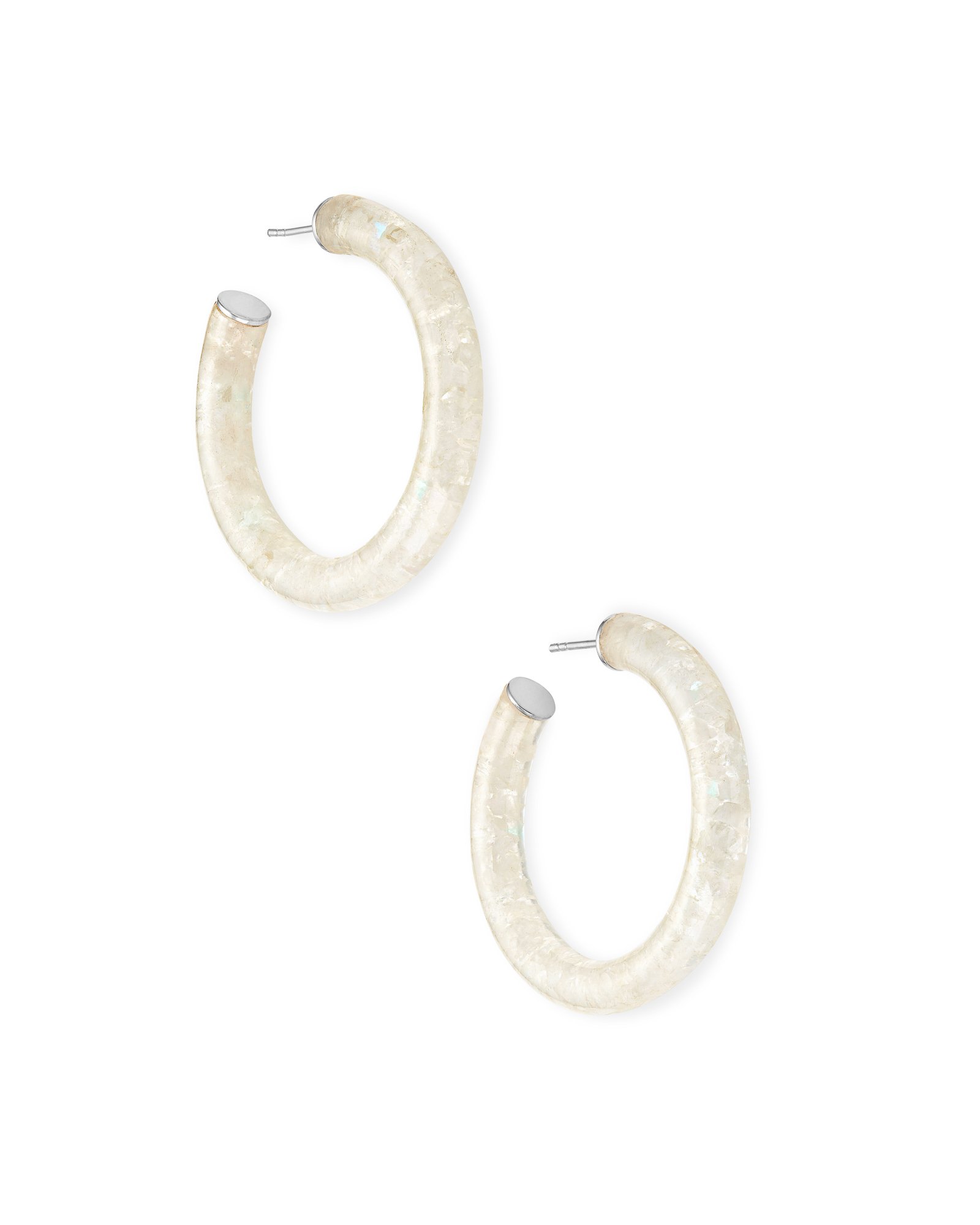 Crescent Hoop Earrings in Sterling store Silver and Resin