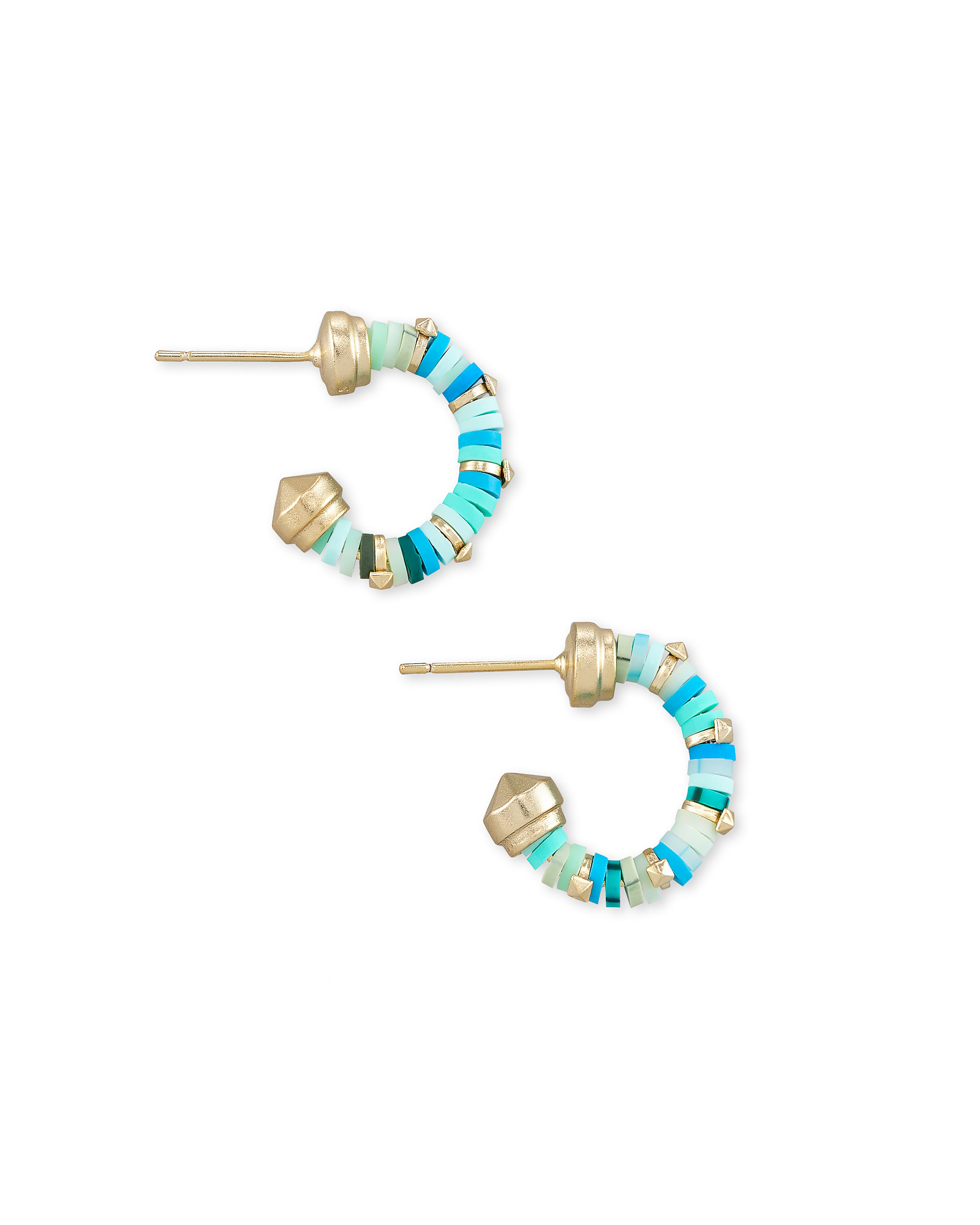 Reece Gold Huggie Earrings in Sea Green Mix | Kendra Scott