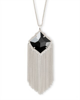 Kingston Silver Long Pendant Necklace In Black | Kendra Scott