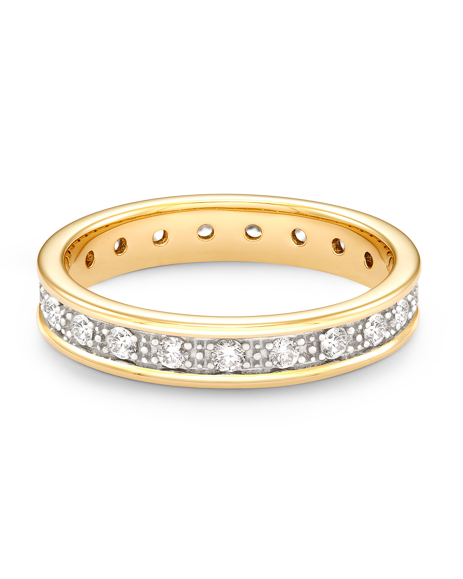 Cross 14k Yellow Gold Band Ring in White Diamond | Kendra Scott