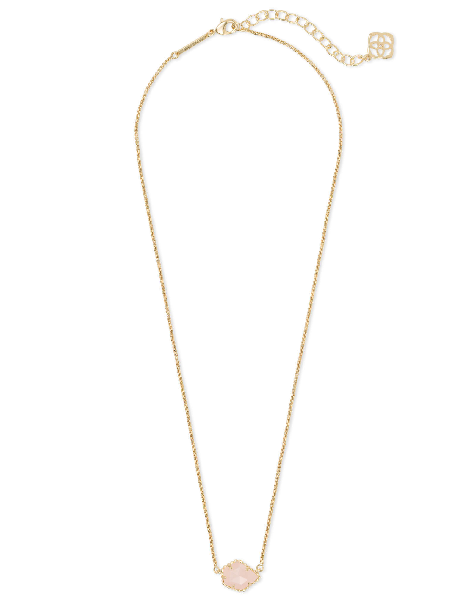 Tess Gold Small Pendant Necklace In Rose Quartz | Kendra Scott