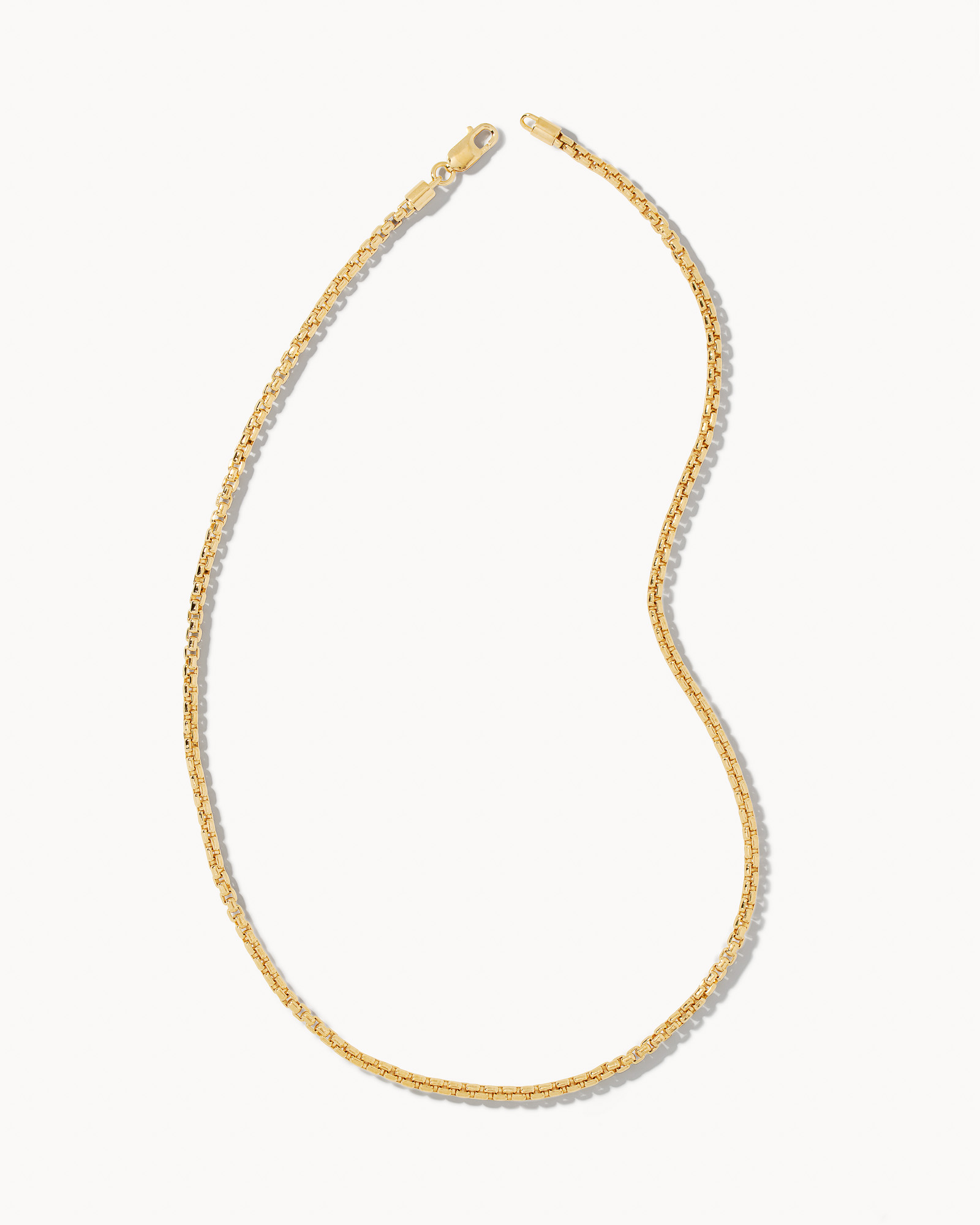 Beck 24 Thin Round Box Chain Necklace in Oxidized Sterling Silver