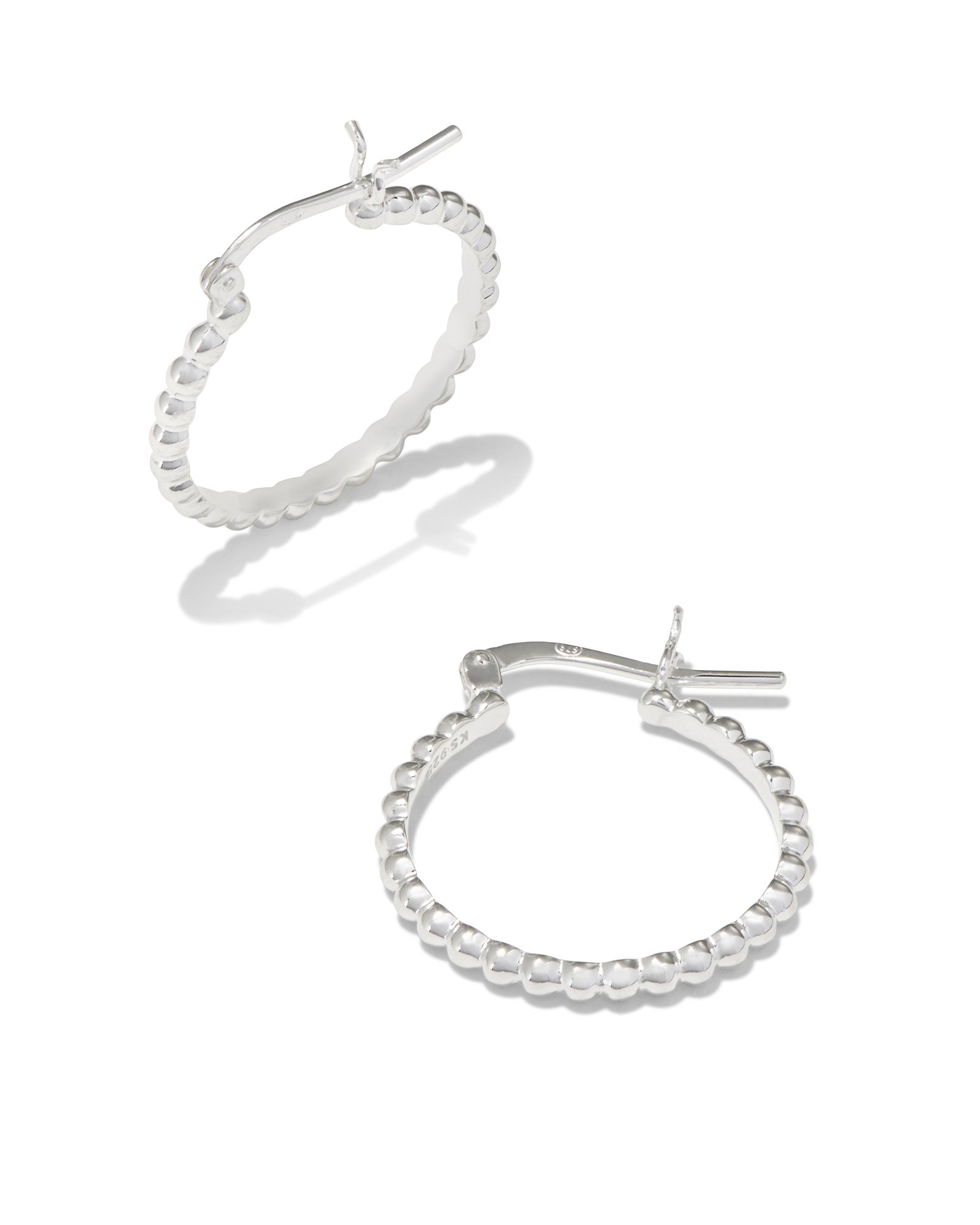 Beaded 20mm Hoop Earrings In Sterling Silver Kendra Scott   Kendra Scott BEADED HOOP EARRING STERLING SILVER 00 