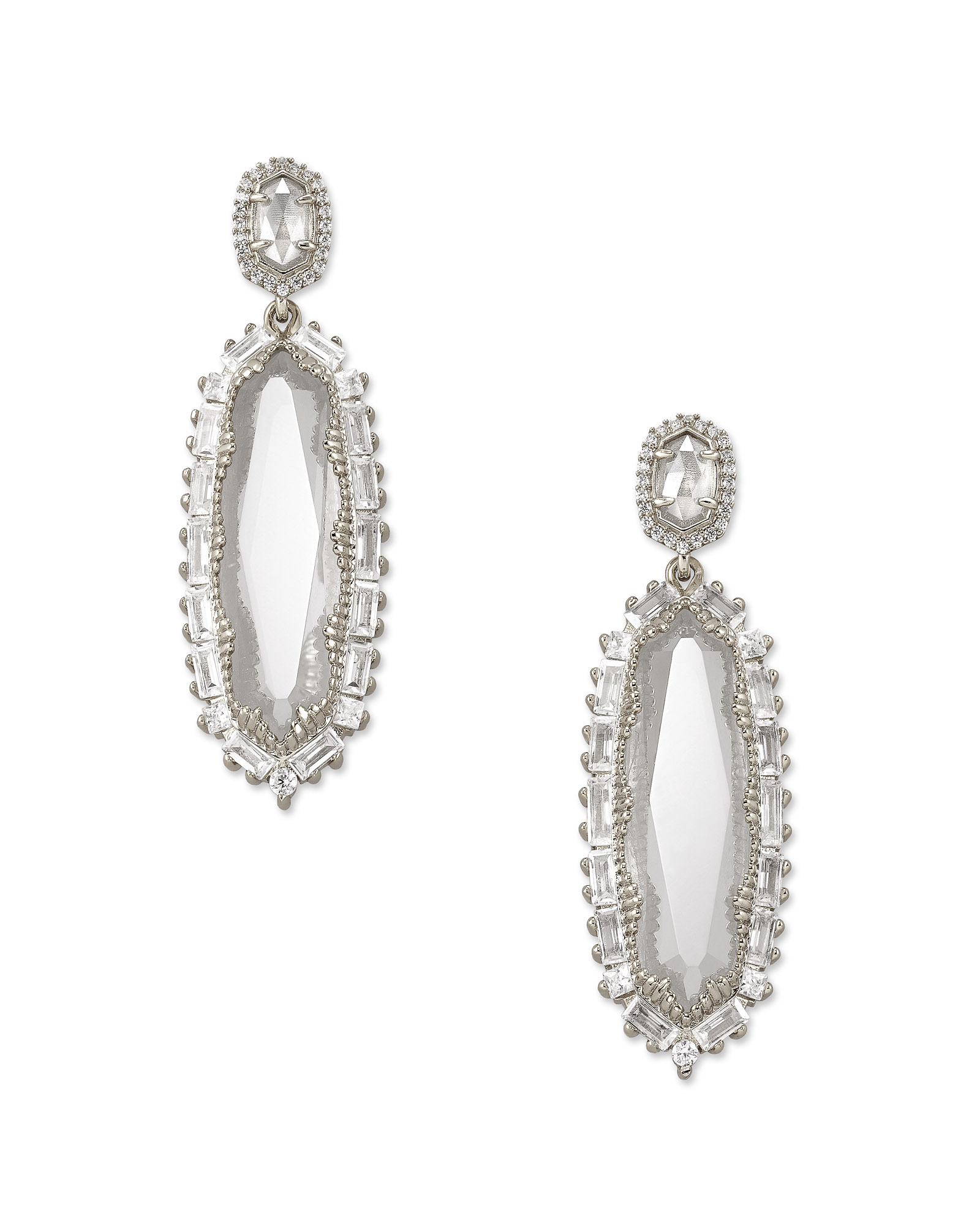 Kendra Scott Kapri Silver Statement Earrings in Lustre hotsell Glass