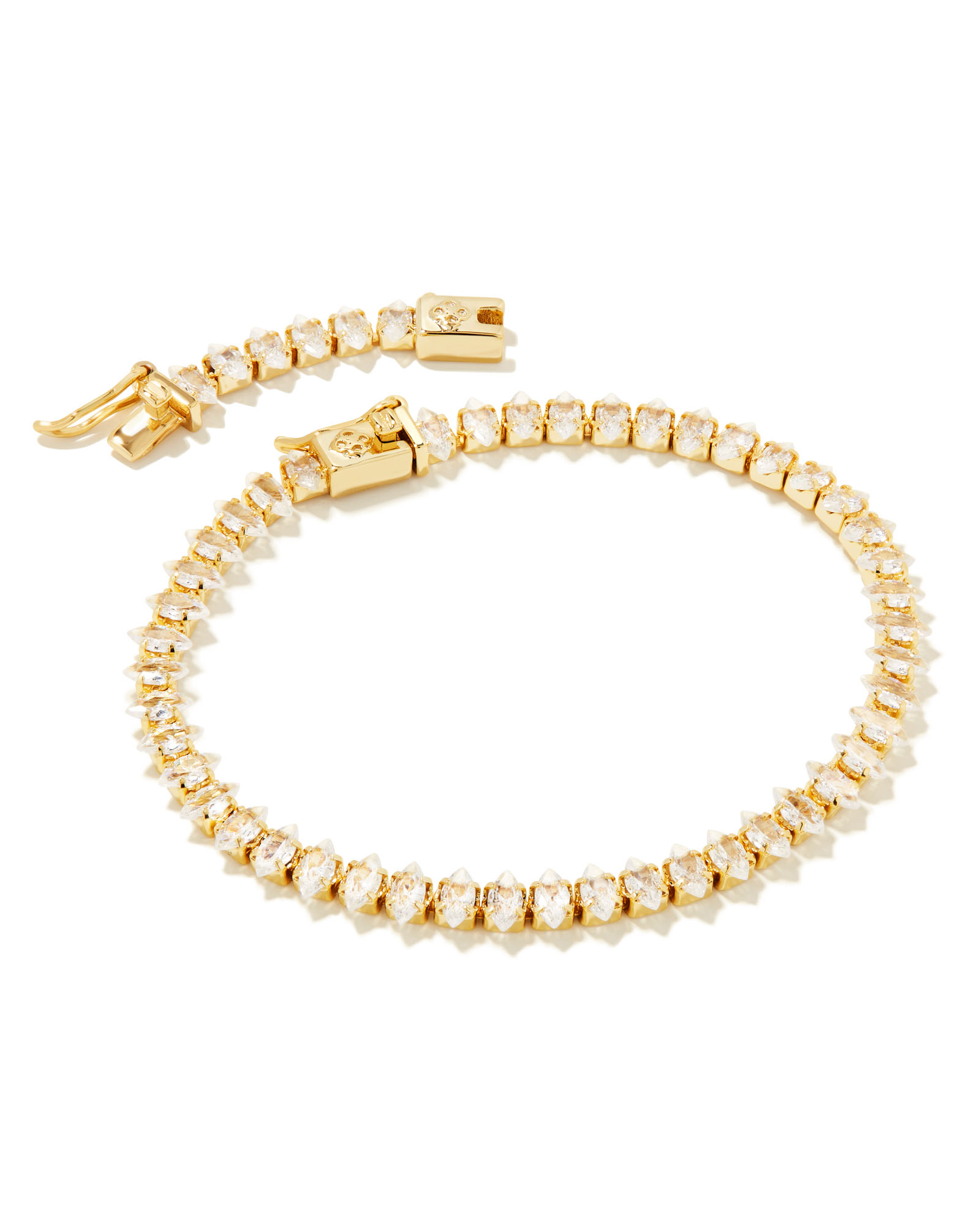 kendra scott larsan tennis bracelet gold white cz 00