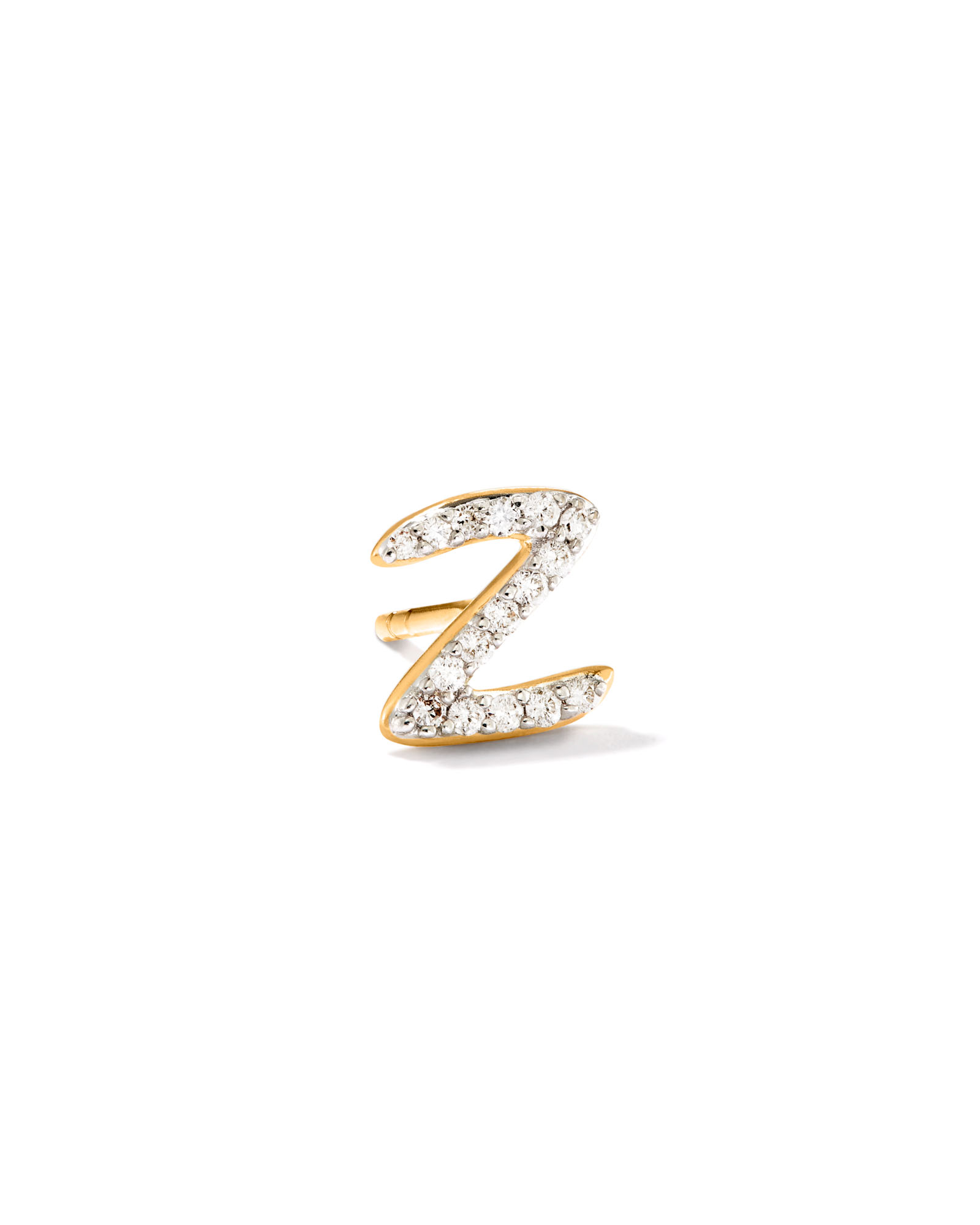 Letter Z Bracelet in 14K White Gold, Medium (7 + 0.5 Extender)