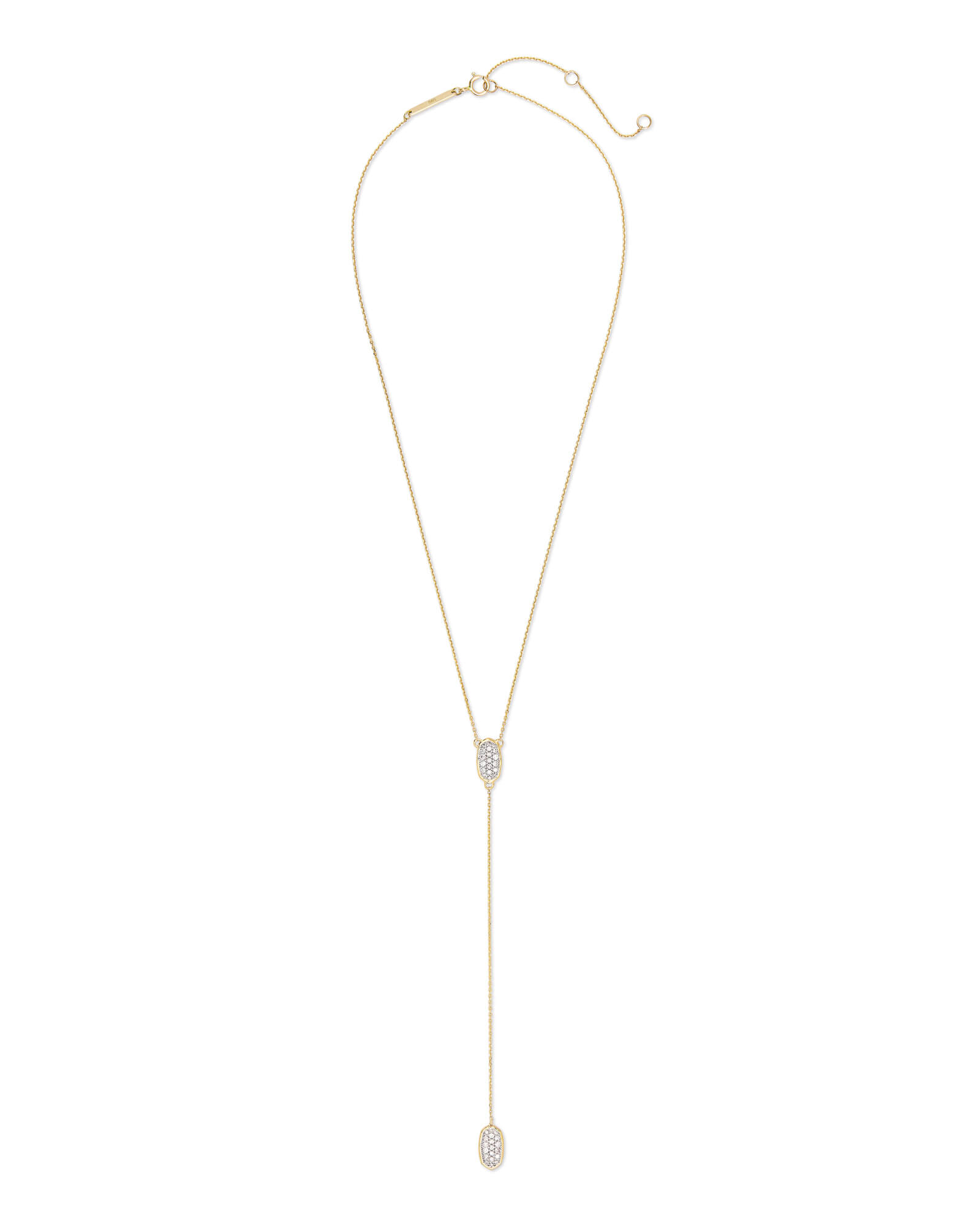 Jubiee 14k Yellow Gold Y Necklace in White Diamond| Kendra Scott