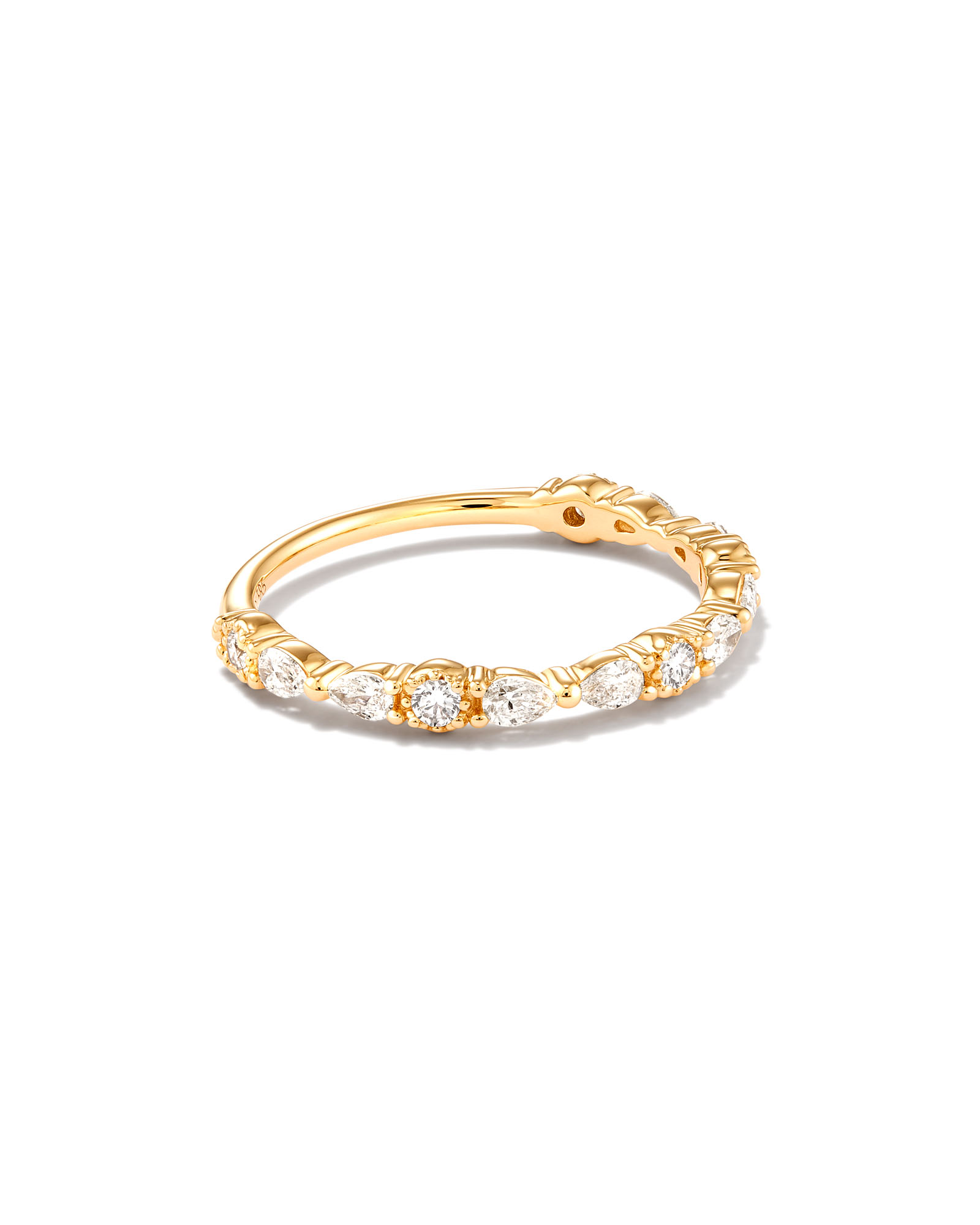 Melanie 14k Yellow Gold Band Ring in White Diamond | Kendra Scott