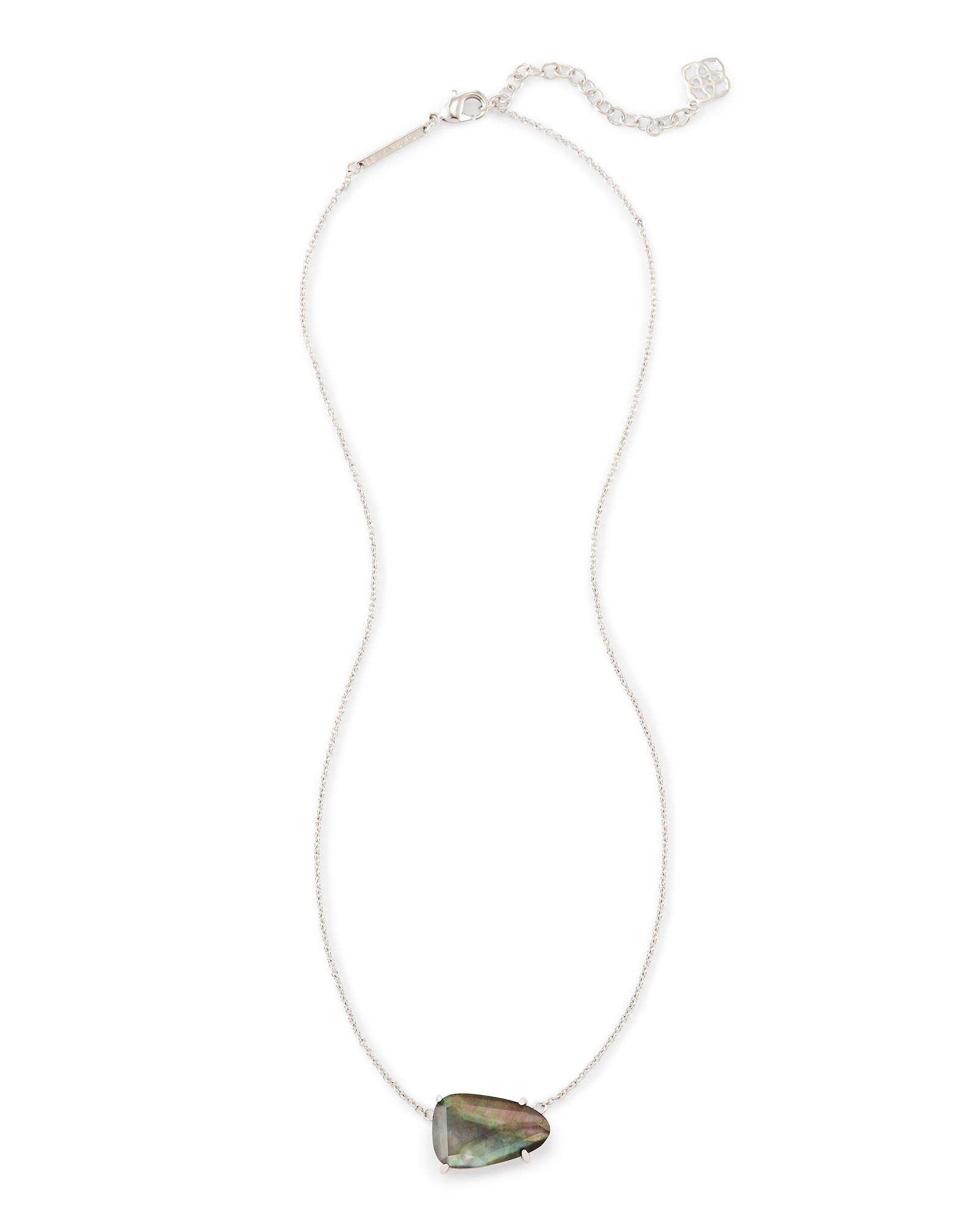 Isla Silver Pendant Necklace in Black Pearl | Kendra Scott