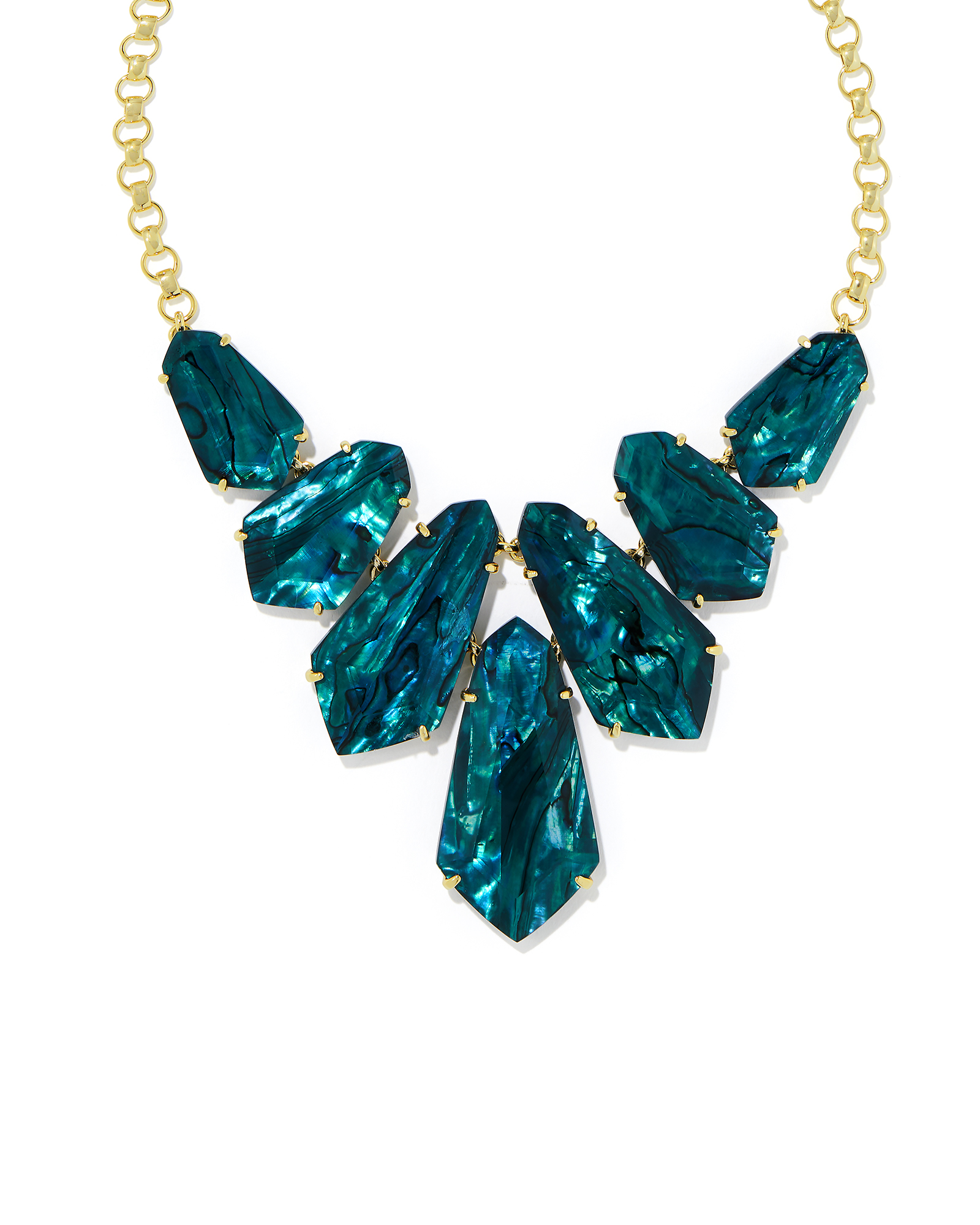 Teal hot sale gold necklace